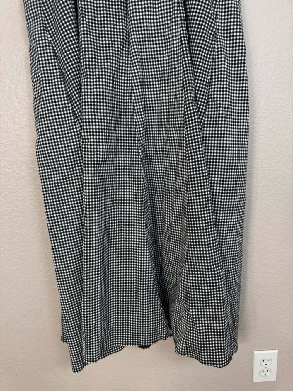 Abercrombie & Fitch Mila Stretch Midi Dress in Black White Gingham XXLP $110 - Picture 14 of 15